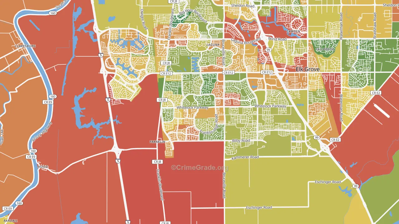 95757, CA Map of Drug-Related Crime Rates