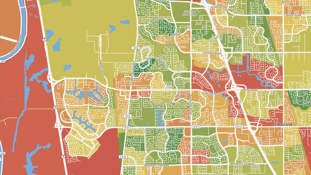 95758, CA Map of Drug-Related Crime Rates