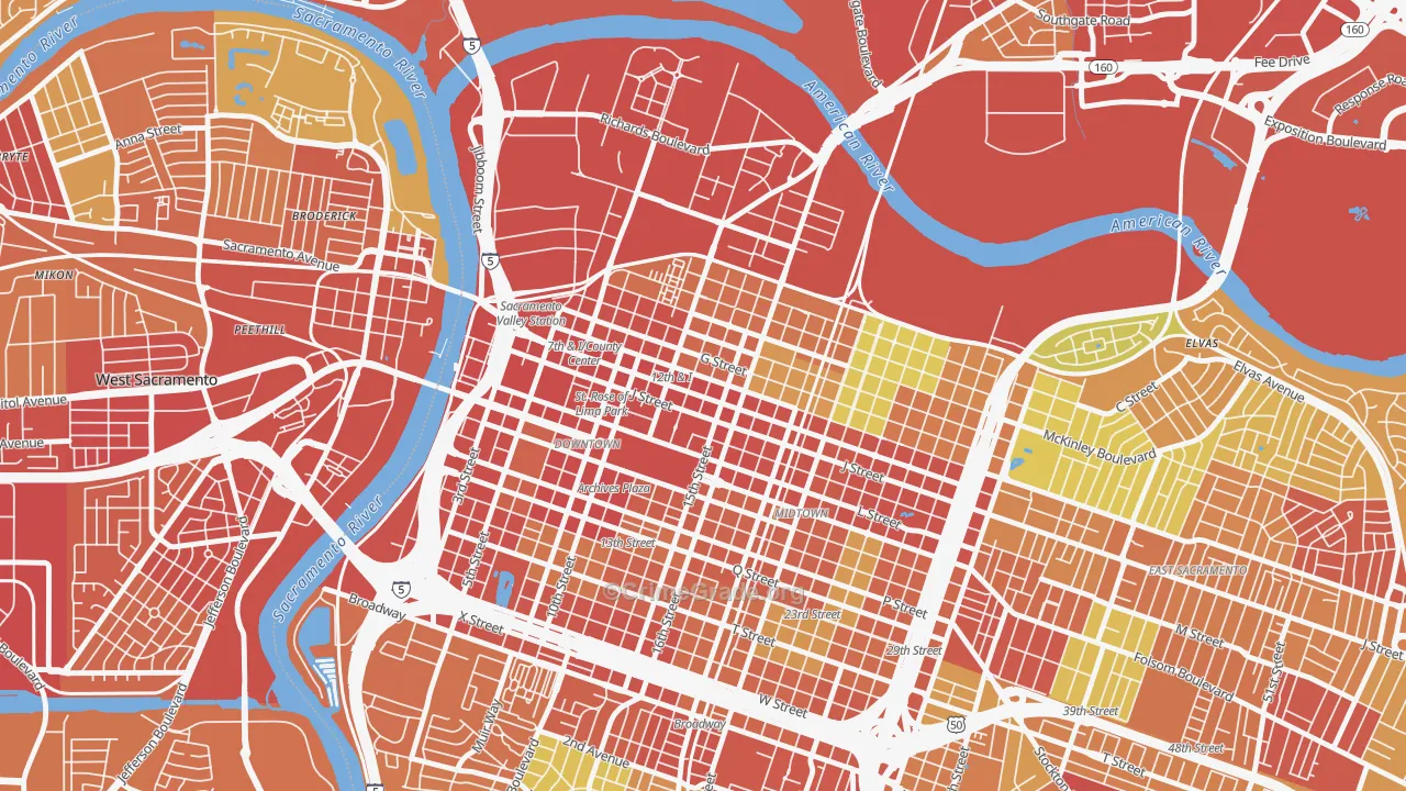 95811, CA Map of Drug-Related Crime Rates