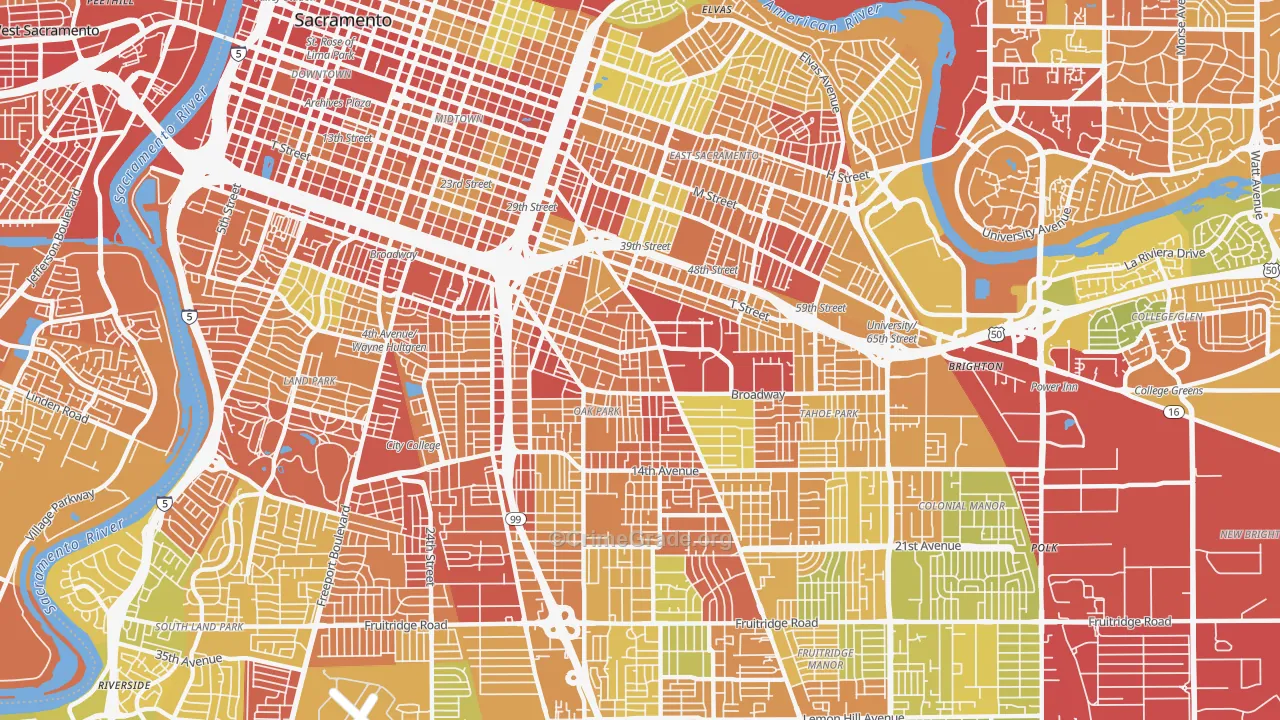 95817, CA Map of Drug-Related Crime Rates