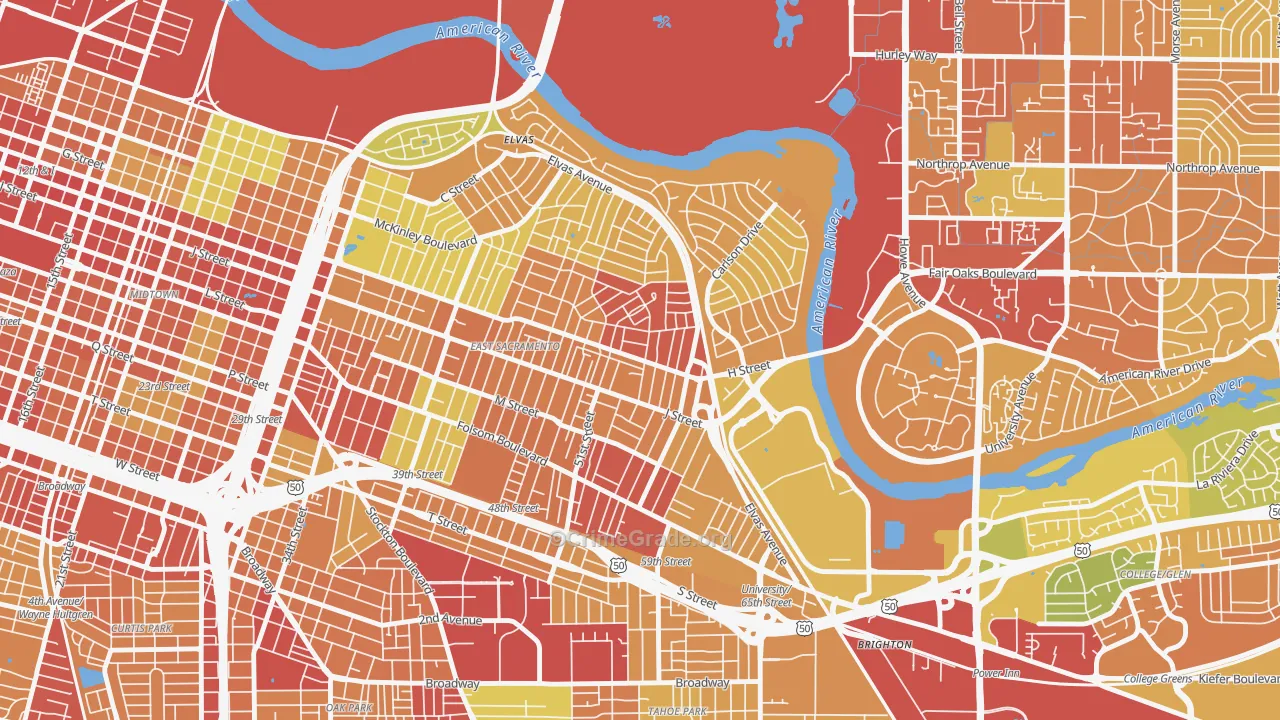 95819, CA Map of Drug-Related Crime Rates