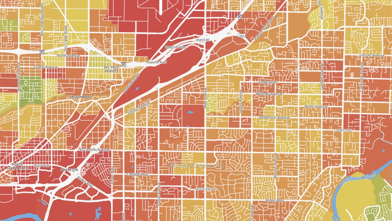 95821, CA Map of Drug-Related Crime Rates