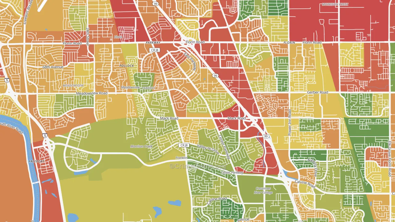 95823, CA Map of Drug-Related Crime Rates