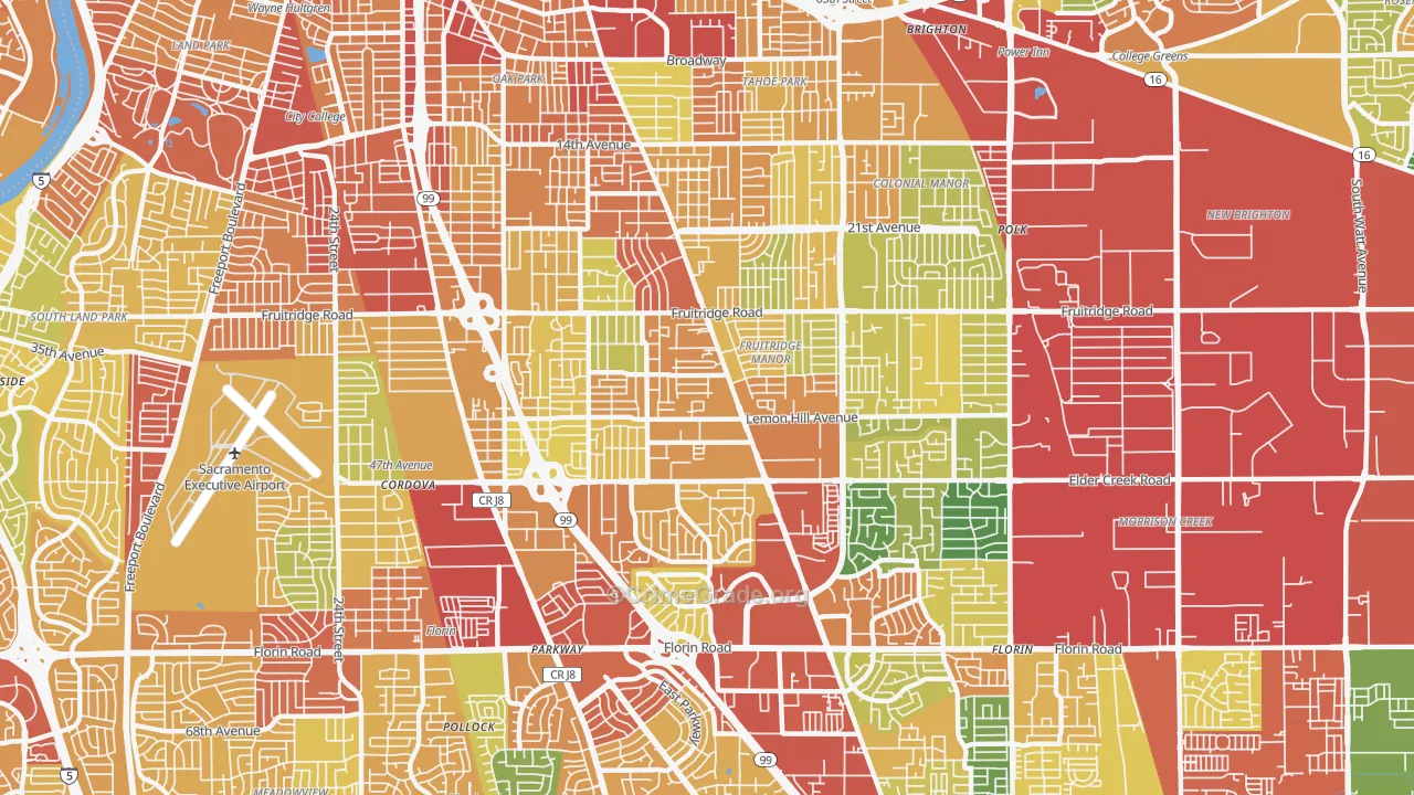 95824, CA Map of Drug-Related Crime Rates