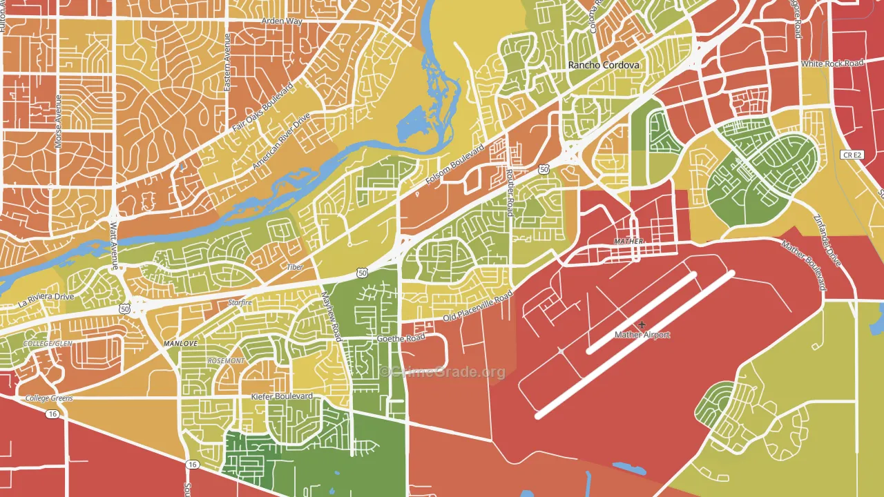 95827, CA Map of Drug-Related Crime Rates