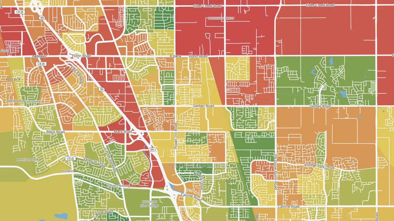 95828, CA Map of Drug-Related Crime Rates