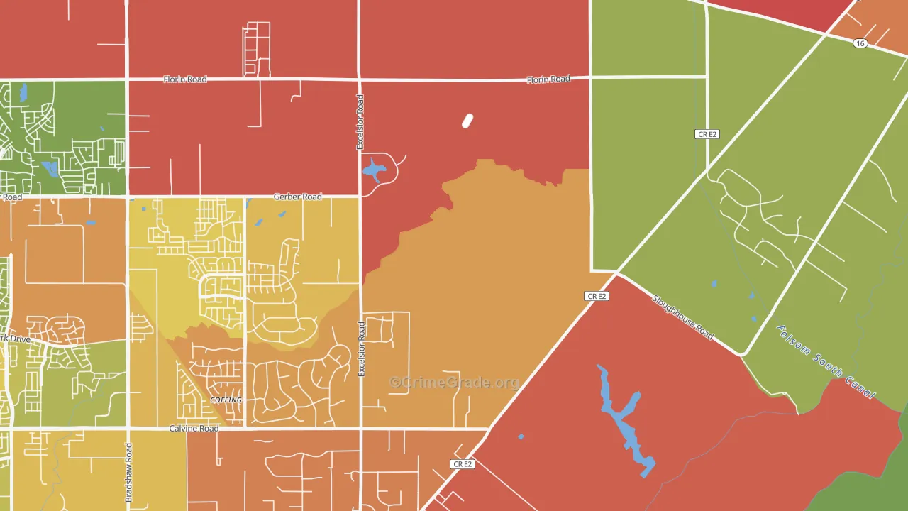 95830, CA Map of Drug-Related Crime Rates