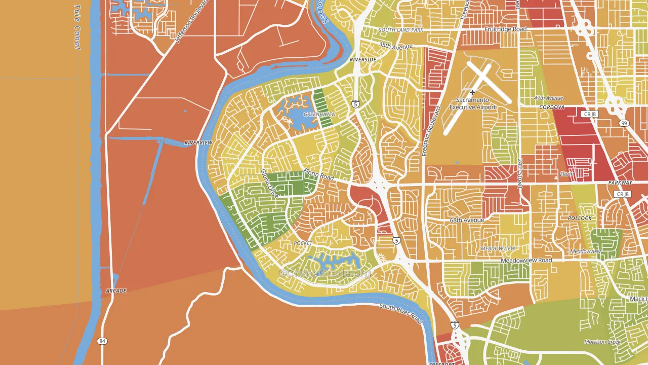 95831, CA Map of Drug-Related Crime Rates