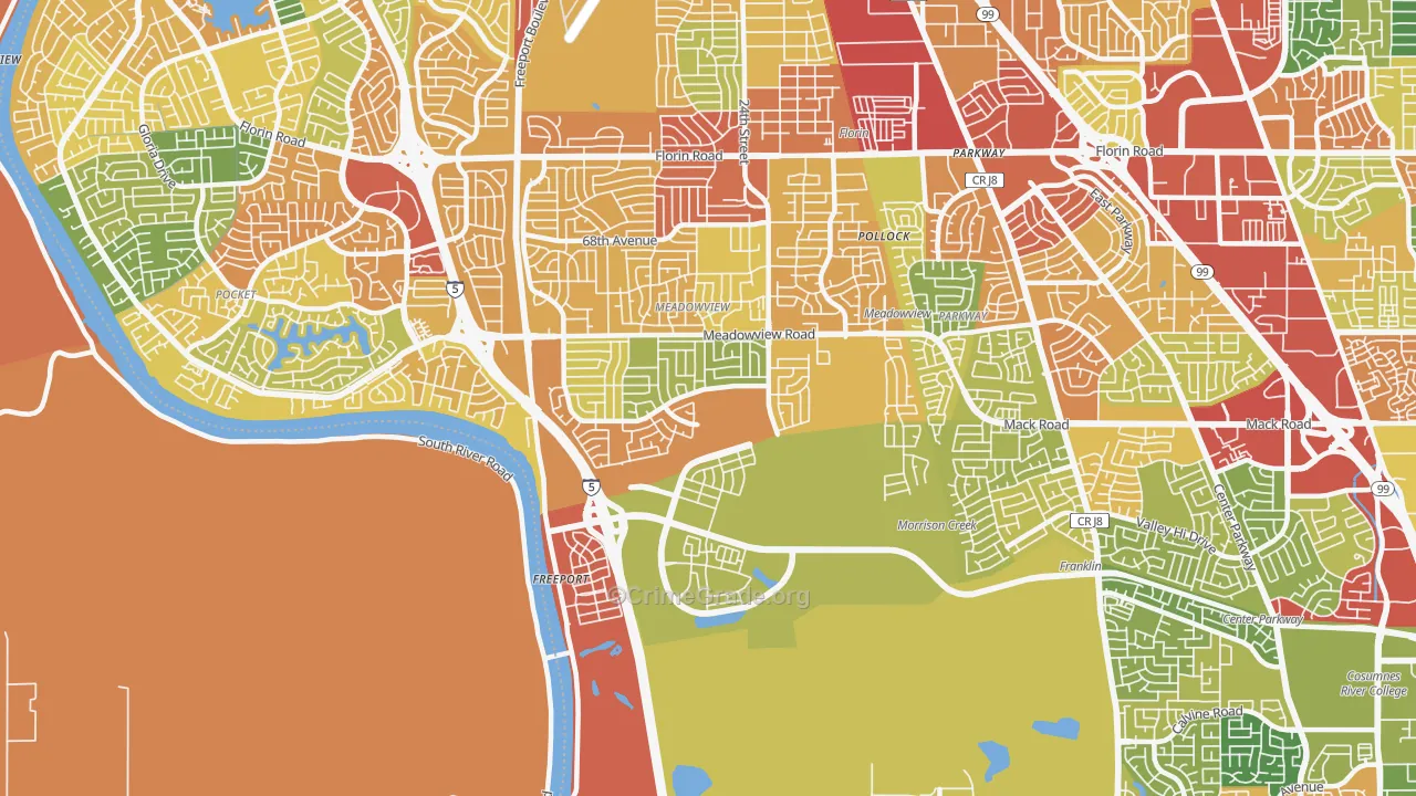 95832, CA Map of Drug-Related Crime Rates