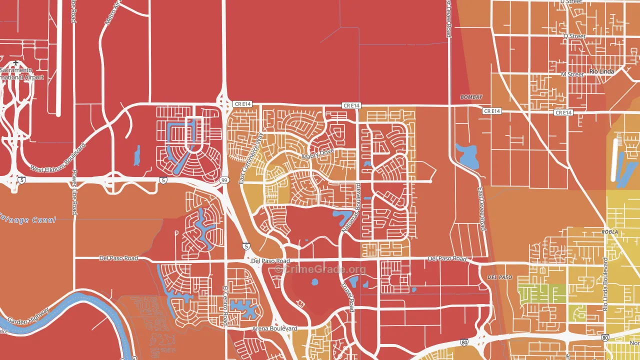 95835, CA Map of Drug-Related Crime Rates