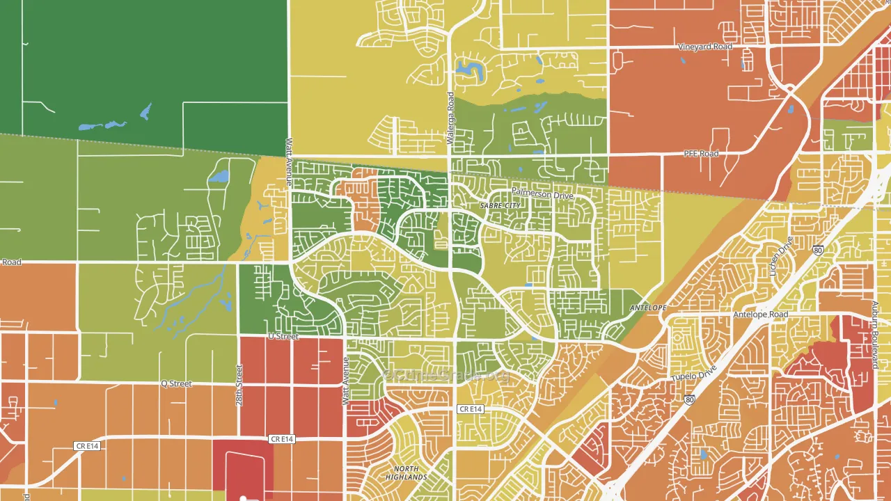 95843, CA Map of Drug-Related Crime Rates