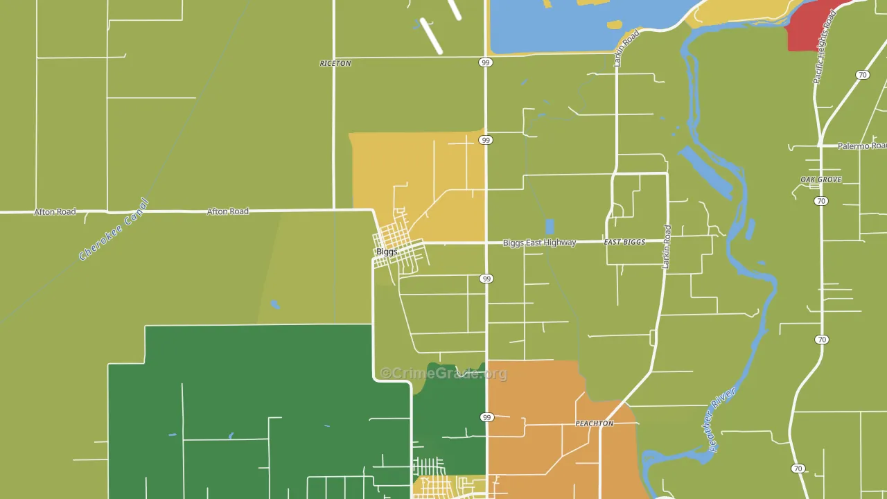 95917, CA Map of Drug-Related Crime Rates