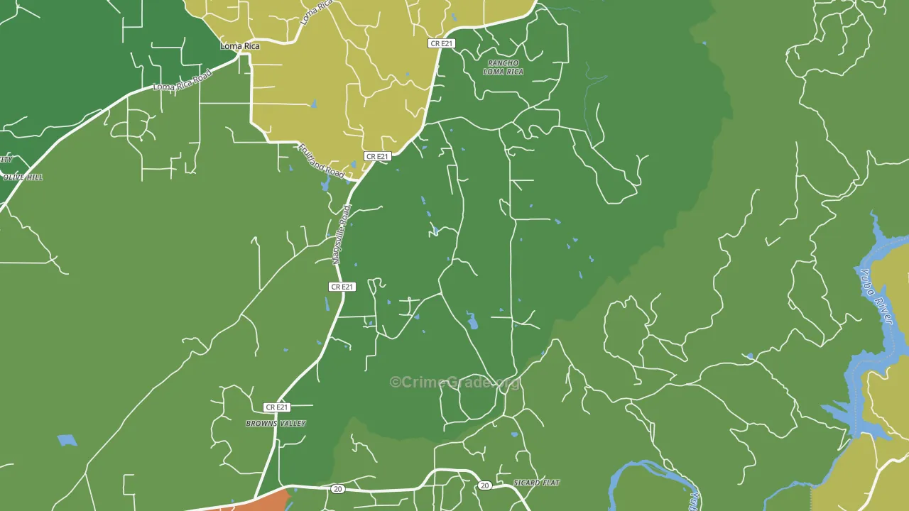 95918, CA Map of Drug-Related Crime Rates