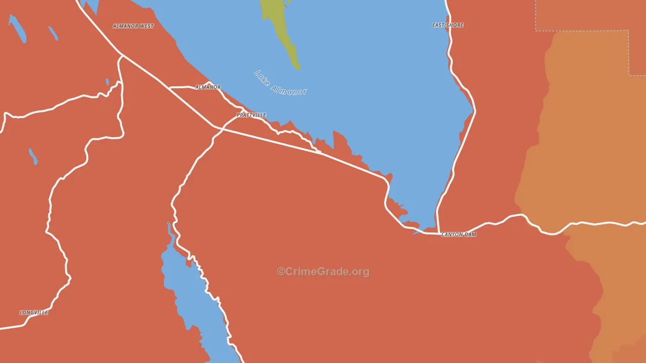 95923, CA Map of Drug-Related Crime Rates
