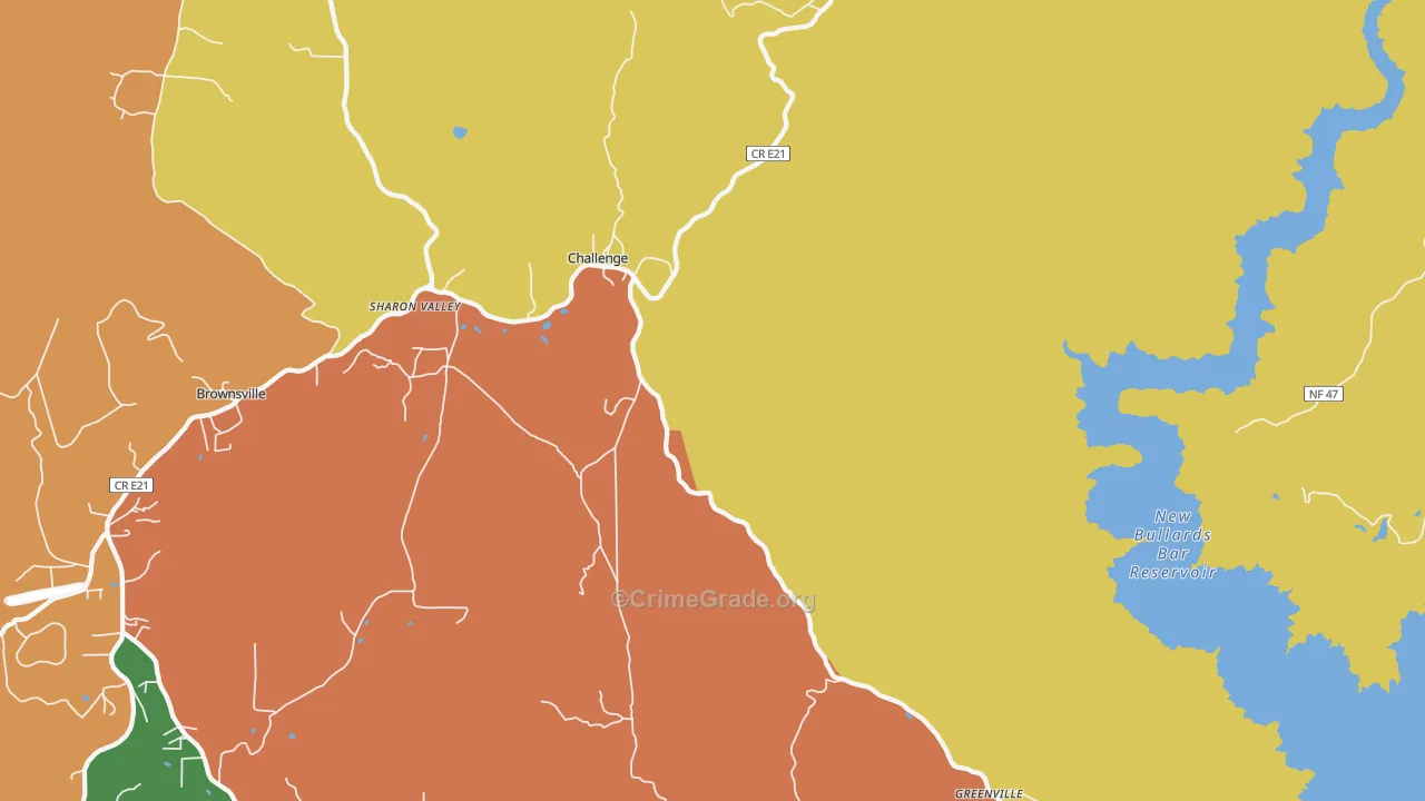 95925, CA Map of Drug-Related Crime Rates