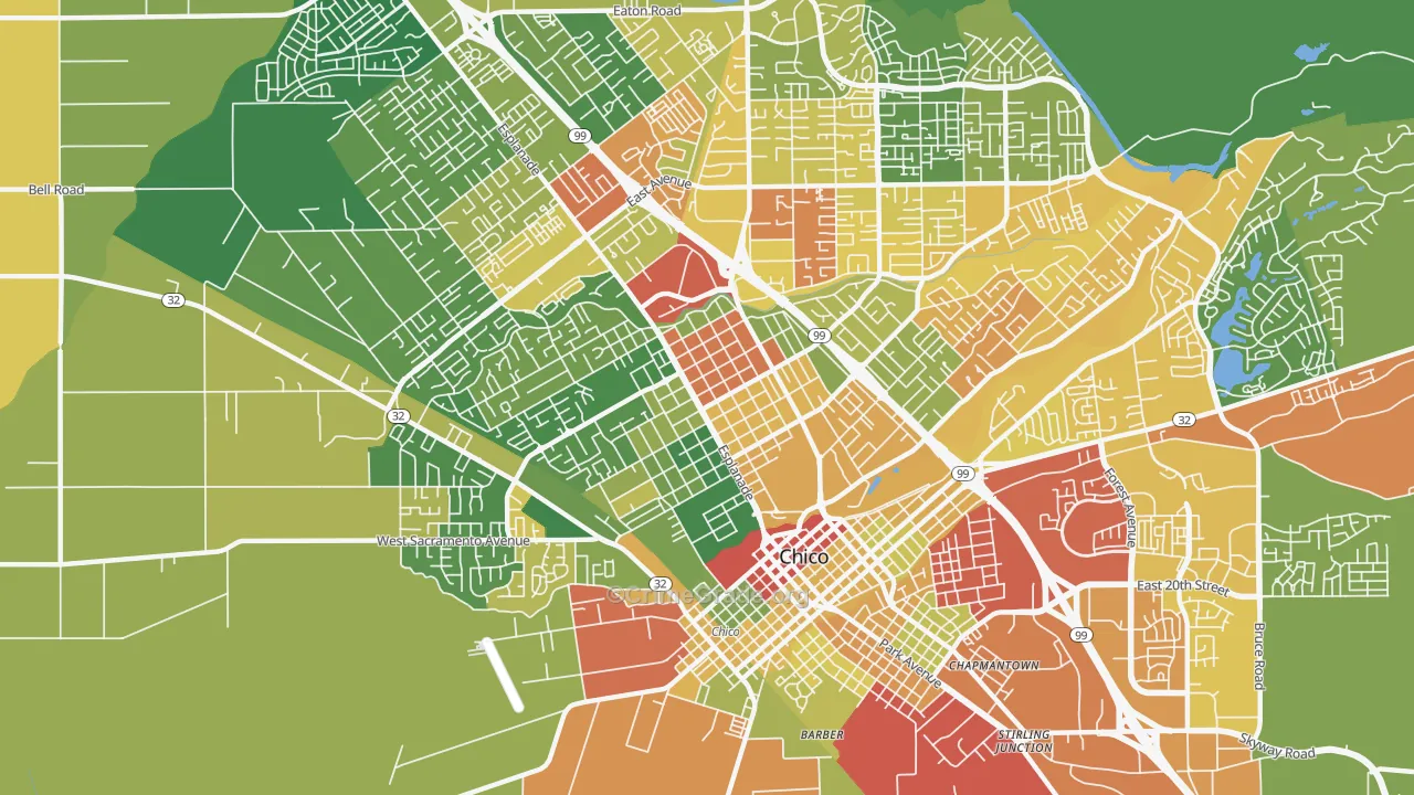 95926, CA Map of Drug-Related Crime Rates