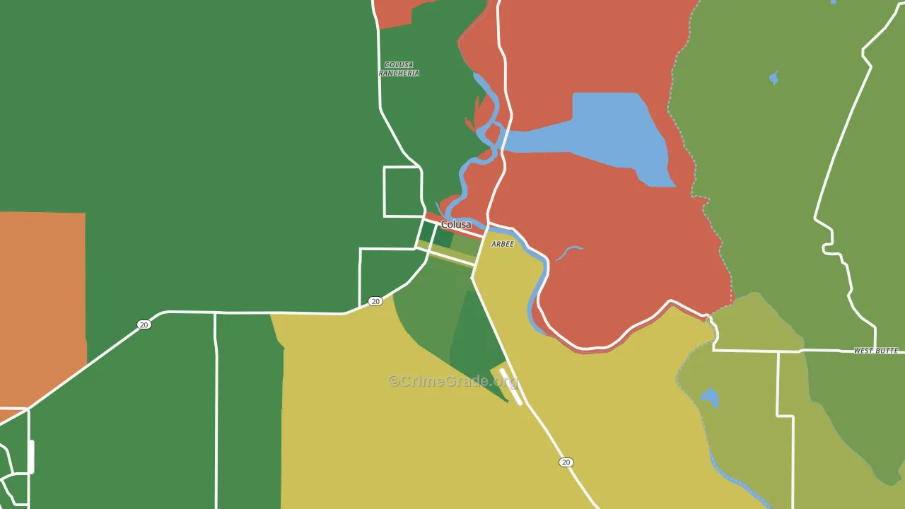95932, CA Map of Drug-Related Crime Rates