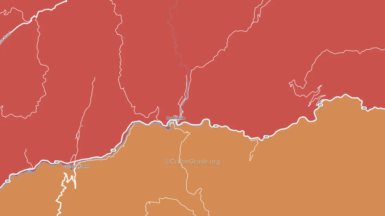 95936, CA Map of Drug-Related Crime Rates