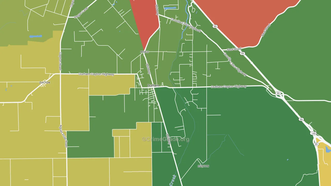 95938, CA Map of Drug-Related Crime Rates
