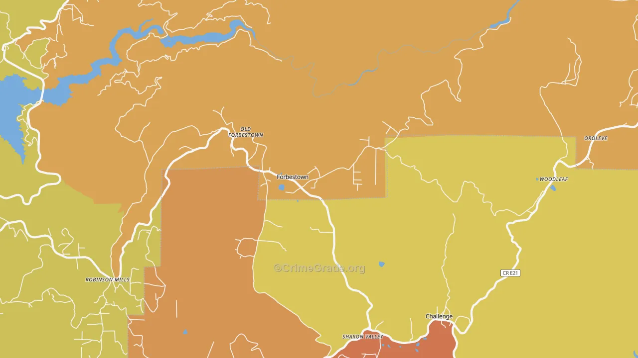 95941, CA Map of Drug-Related Crime Rates