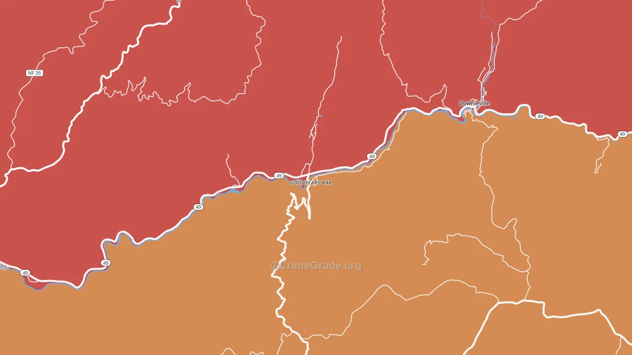 95944, CA Map of Drug-Related Crime Rates
