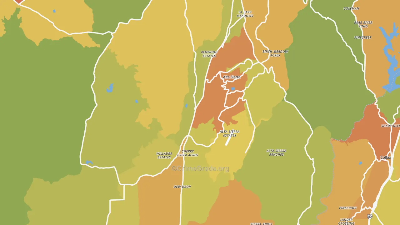 95949, CA Map of Drug-Related Crime Rates