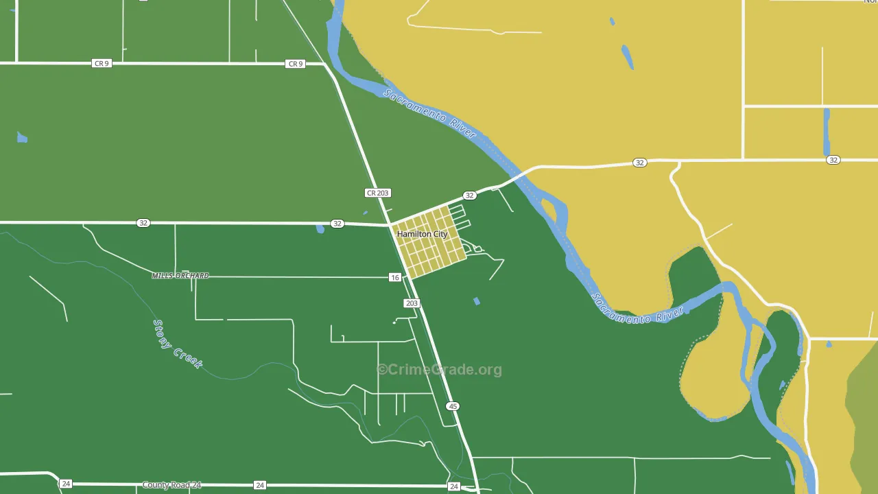 95951, CA Map of Drug-Related Crime Rates