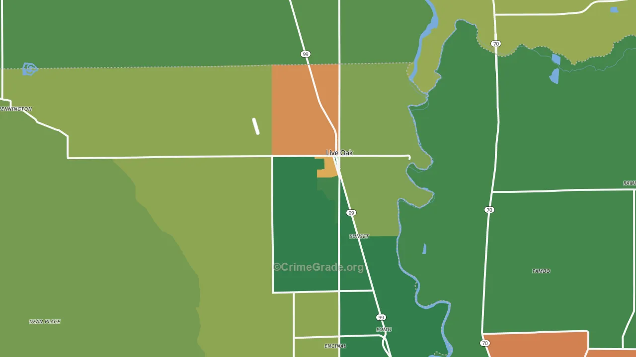 95953, CA Map of Drug-Related Crime Rates
