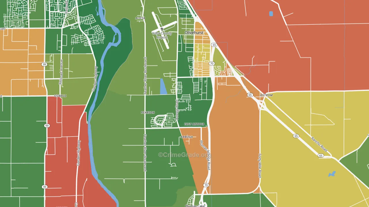 95961, CA Map of Drug-Related Crime Rates