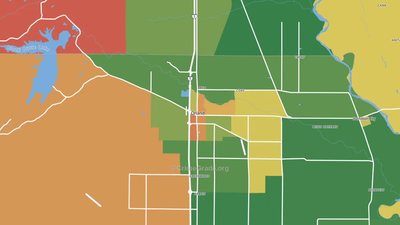 95963, CA Map of Drug-Related Crime Rates
