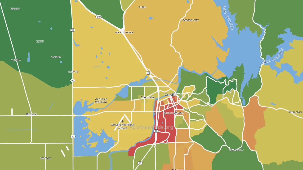95965, CA Map of Drug-Related Crime Rates