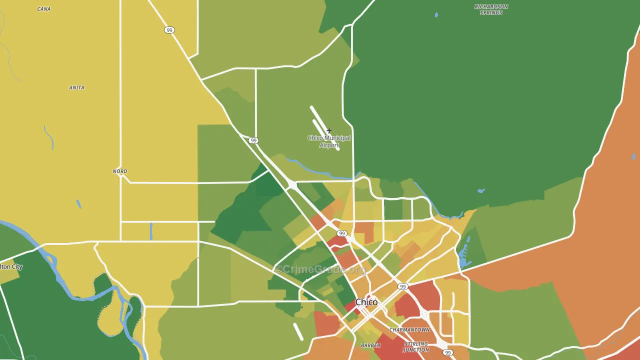 95973, CA Map of Drug-Related Crime Rates