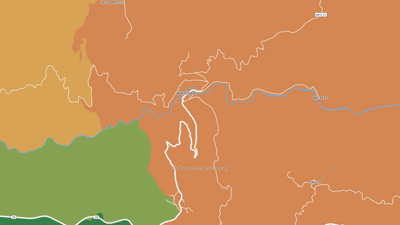 95986, CA Map of Drug-Related Crime Rates