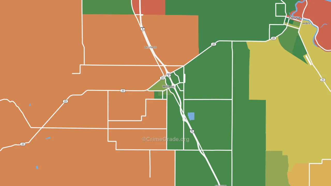 95987, CA Map of Drug-Related Crime Rates