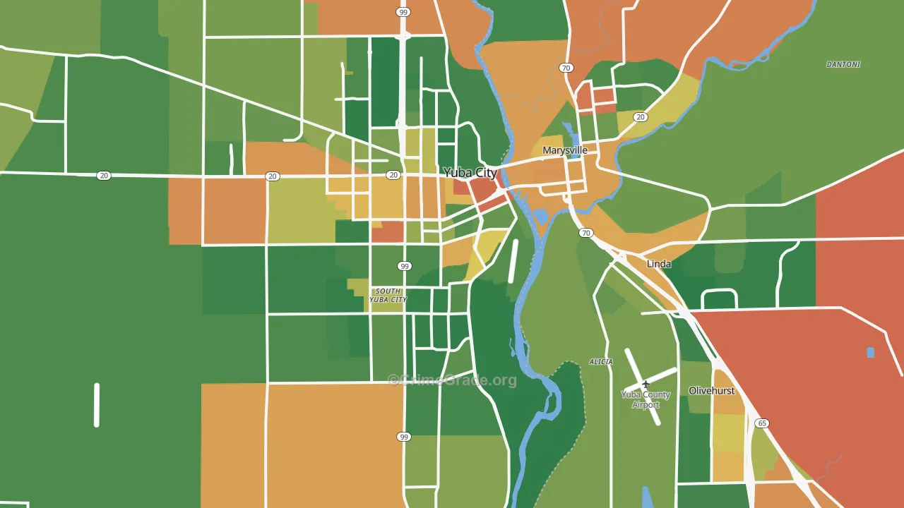 95991, CA Map of Drug-Related Crime Rates