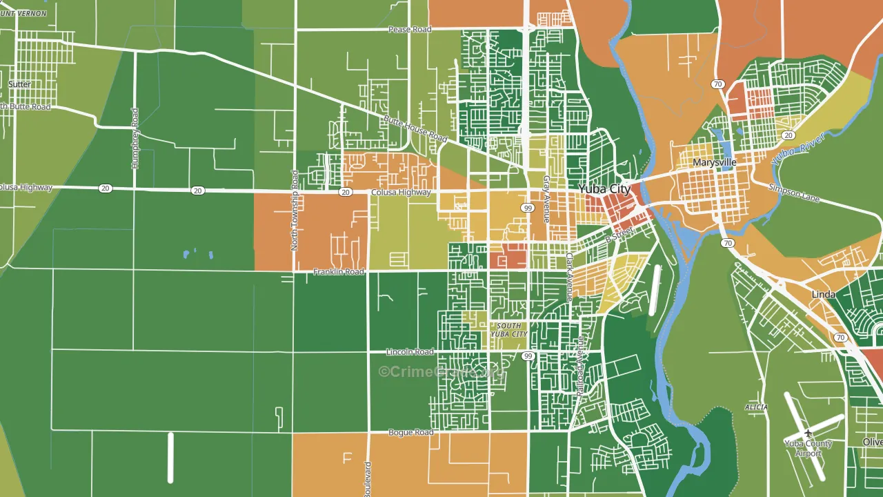 95993, CA Map of Drug-Related Crime Rates