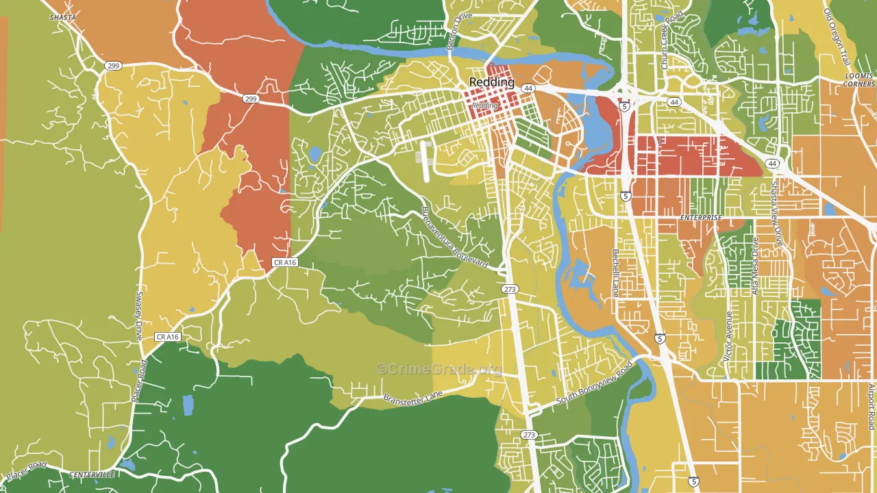 96001, CA Map of Drug-Related Crime Rates