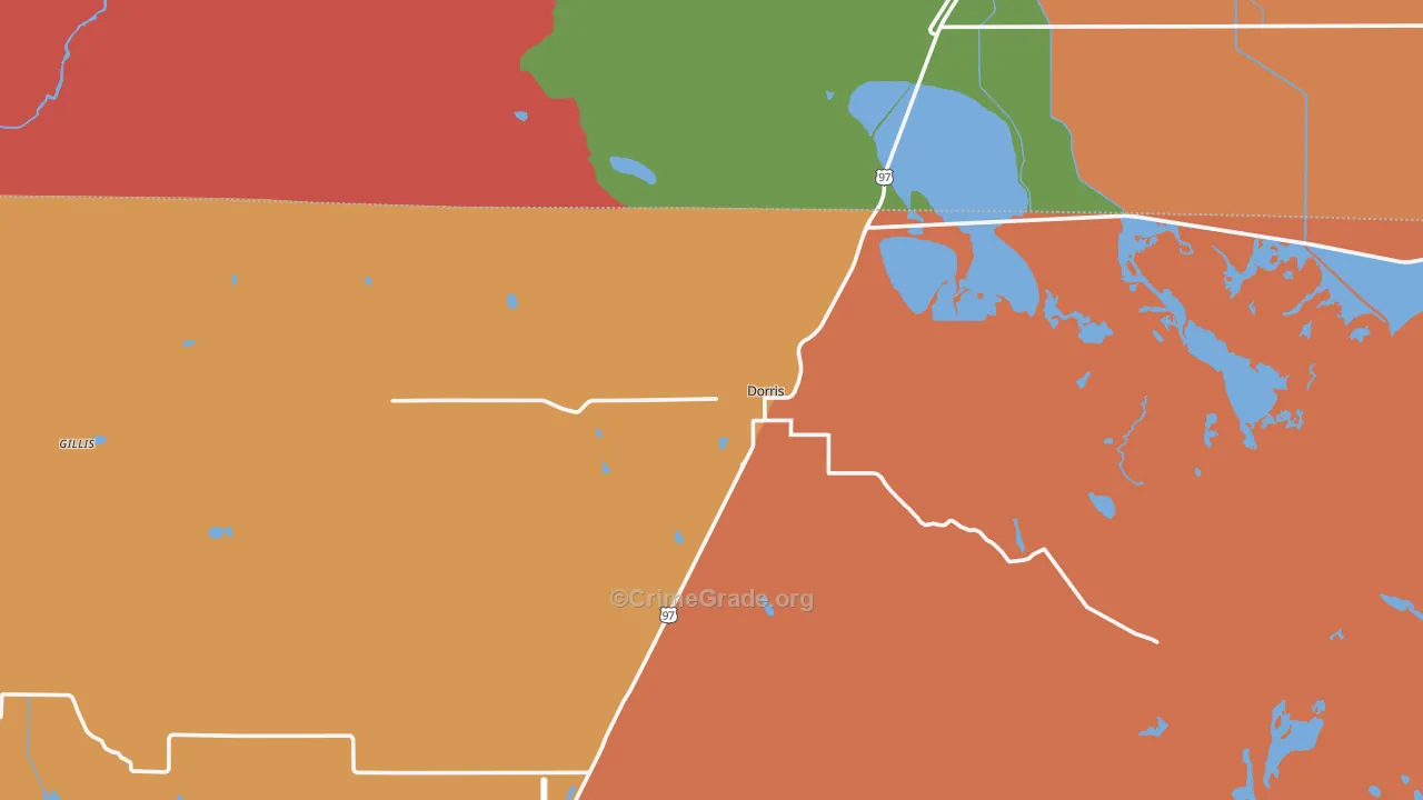 96023, CA Map of Drug-Related Crime Rates