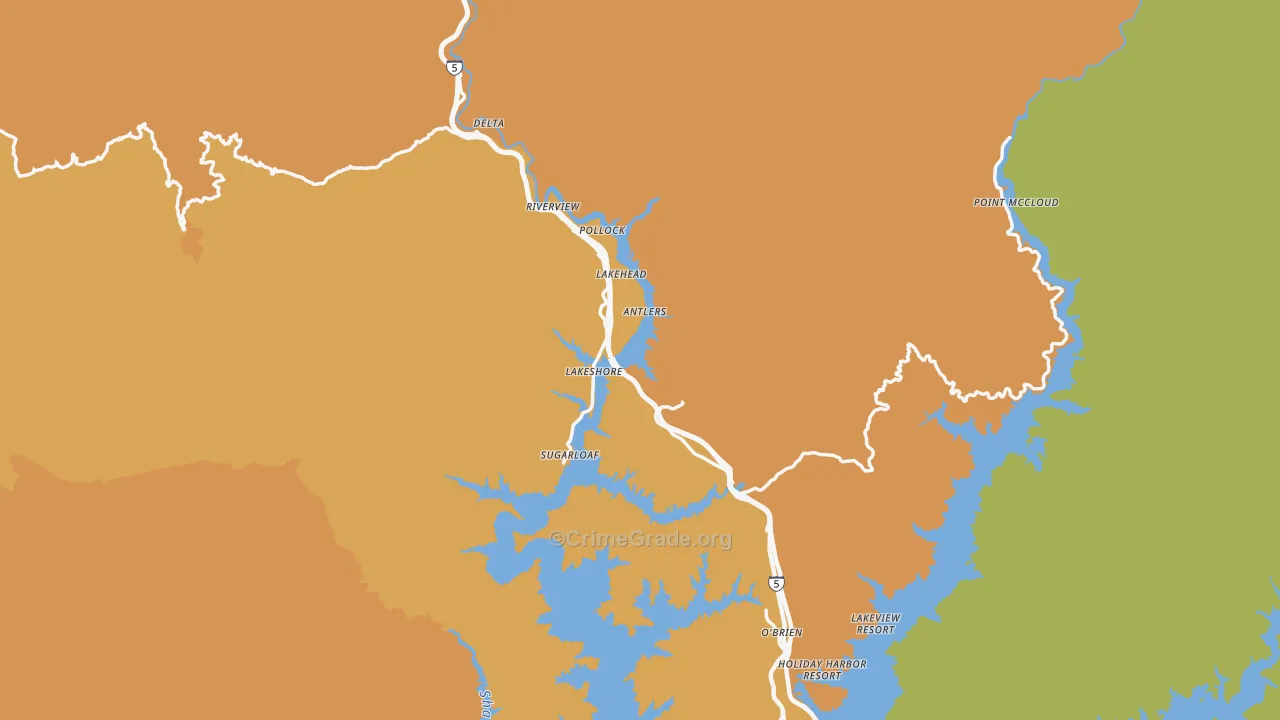 96051, CA Map of Drug-Related Crime Rates