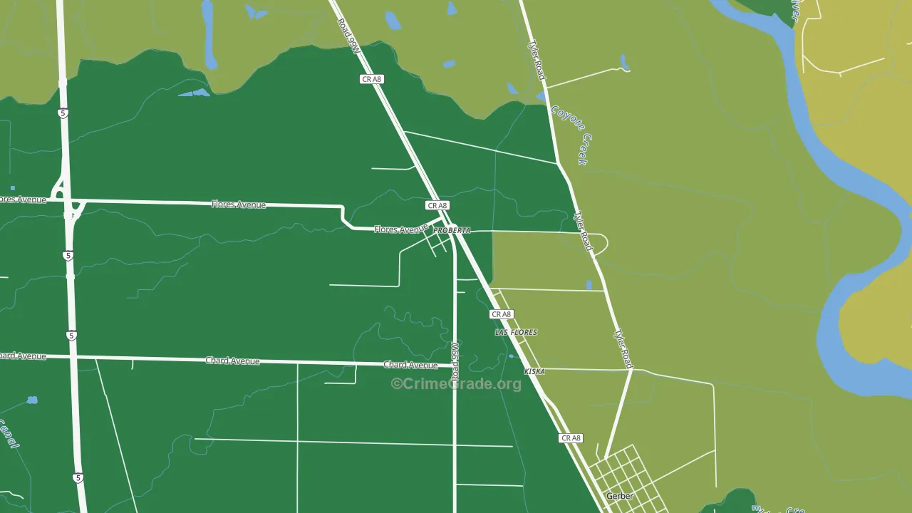 96078, CA Map of Drug-Related Crime Rates