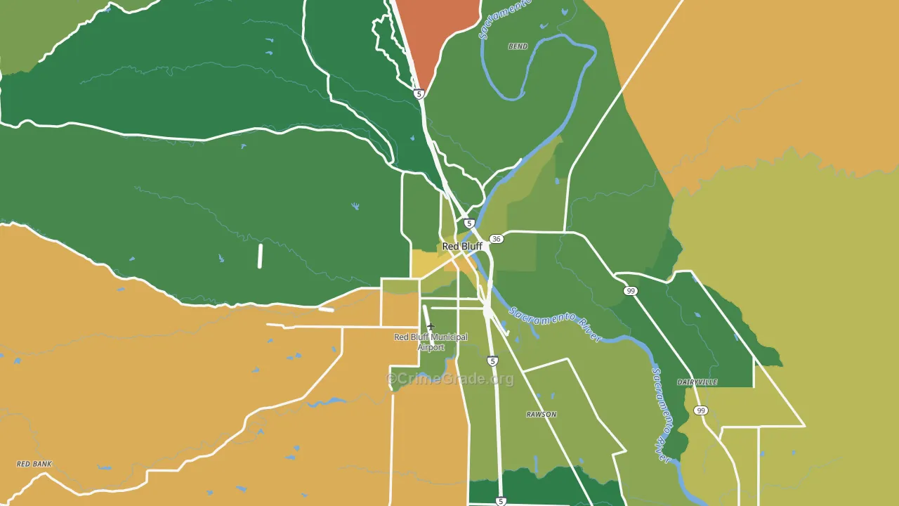 96080, CA Map of Drug-Related Crime Rates