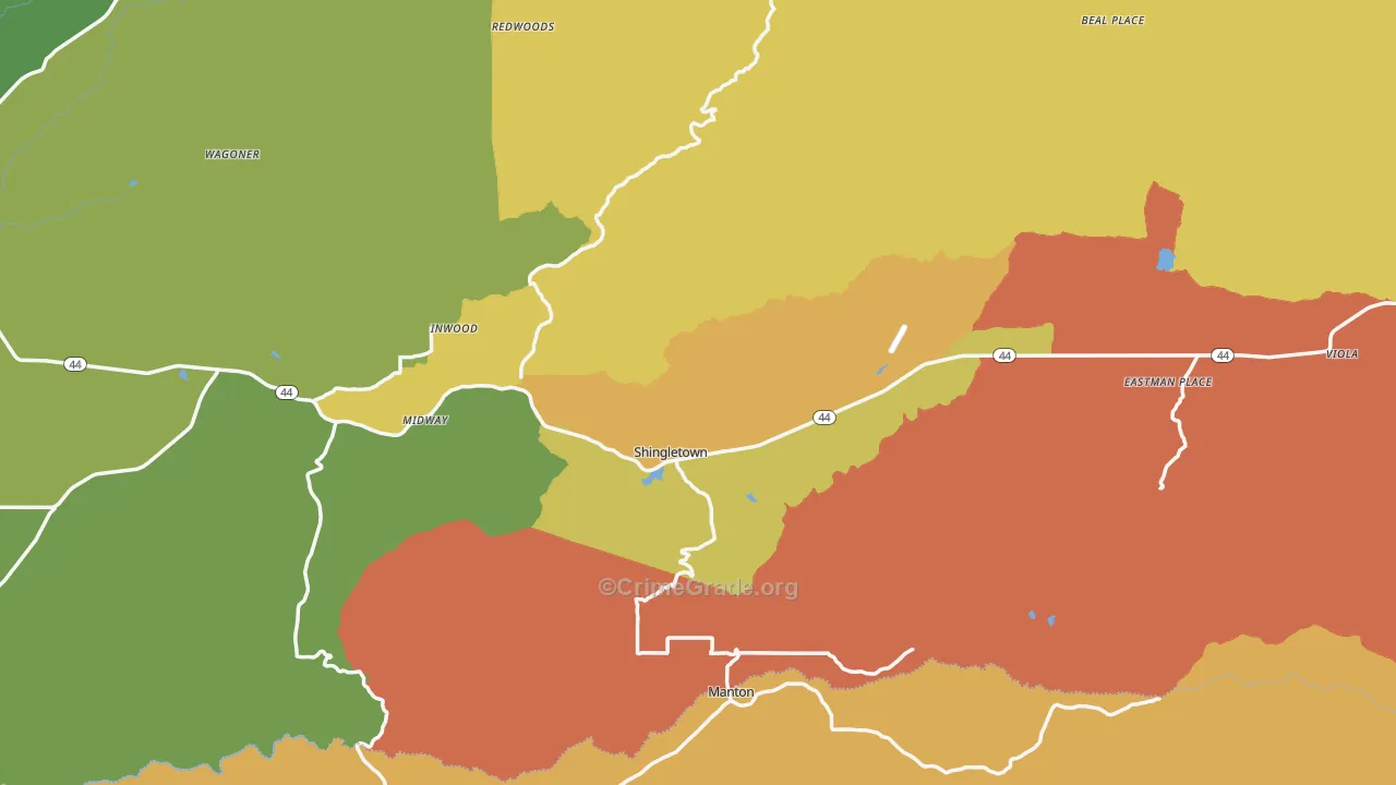 96088, CA Map of Drug-Related Crime Rates
