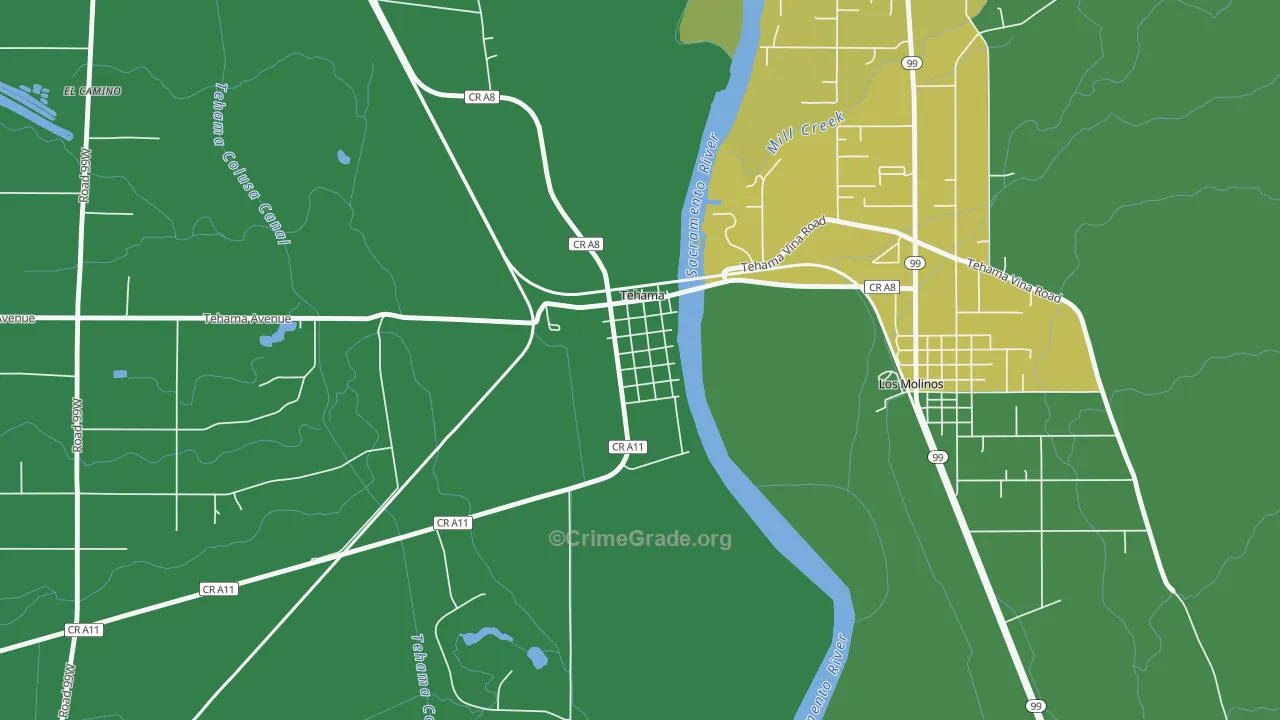 96090, CA Map of Drug-Related Crime Rates