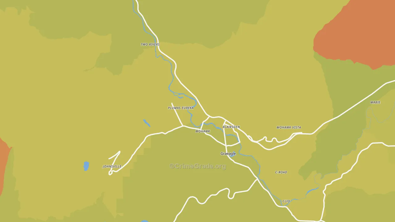 96103, CA Map of Drug-Related Crime Rates