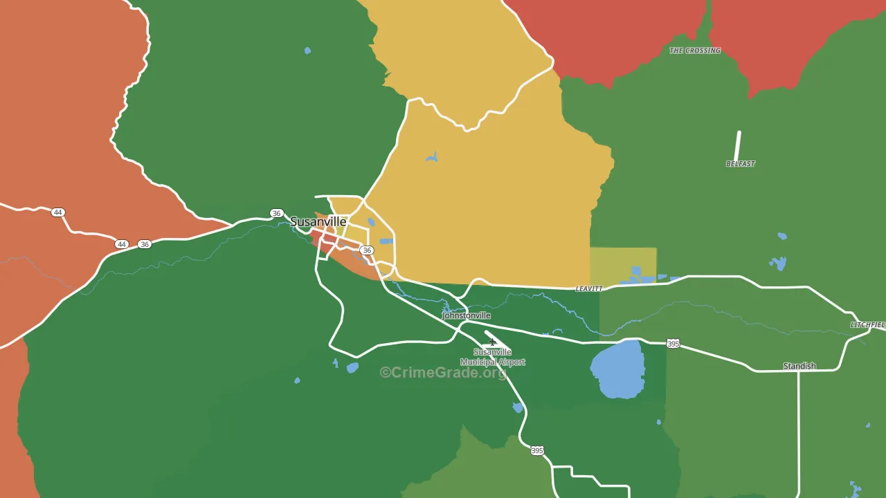 96130, CA Map of Drug-Related Crime Rates