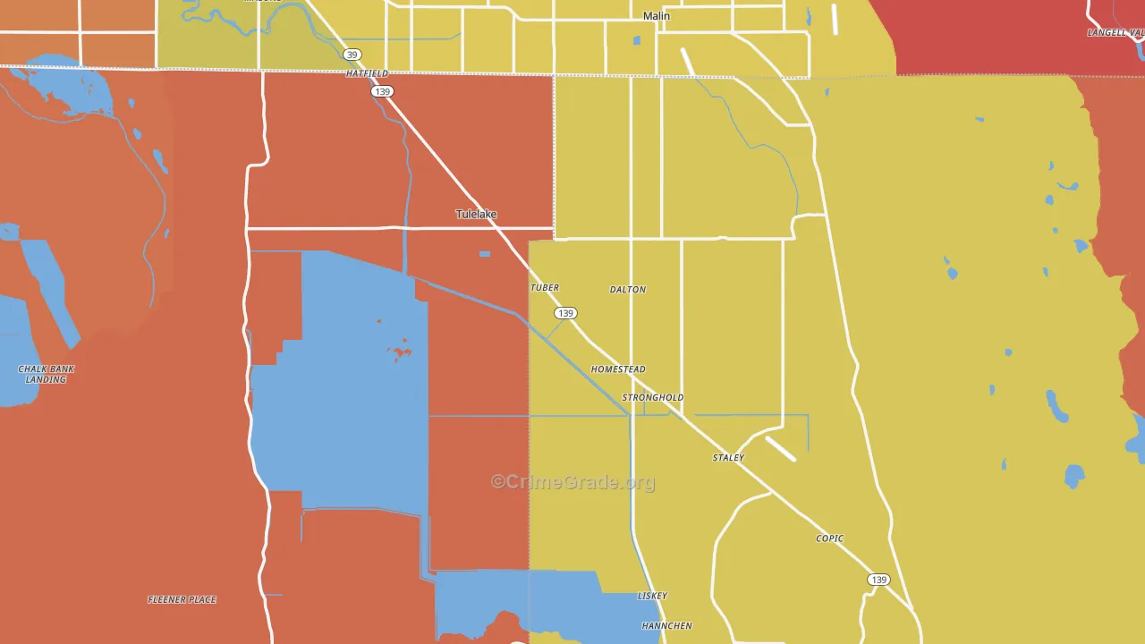 96134, CA Map of Drug-Related Crime Rates