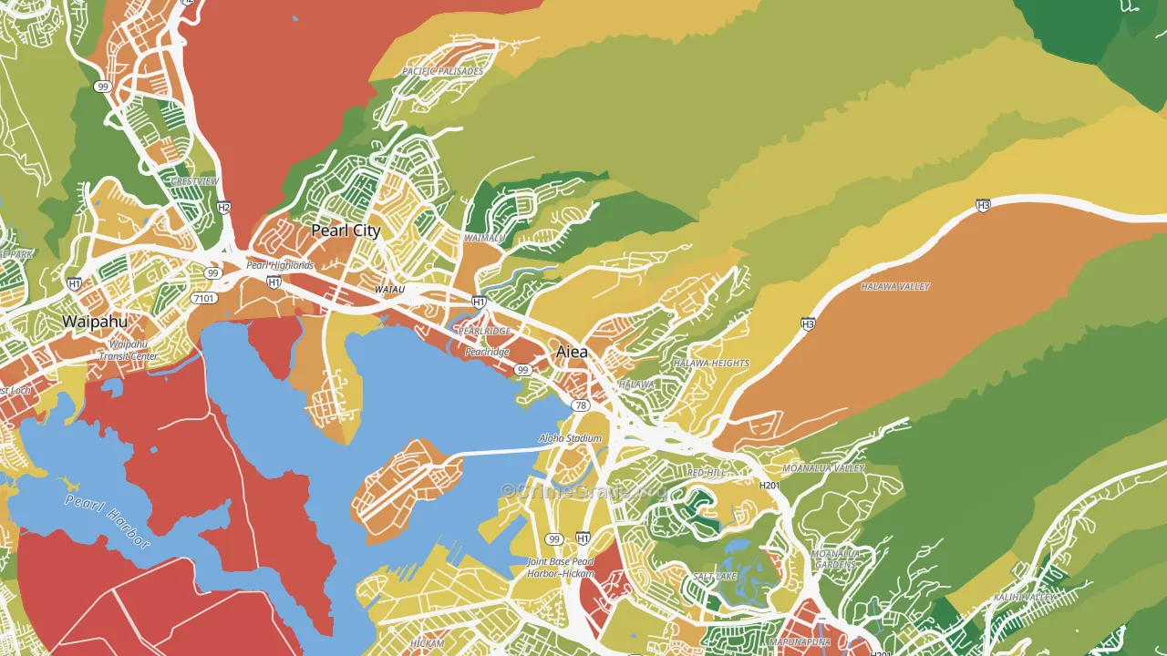 96701, HI Map of Drug-Related Crime Rates