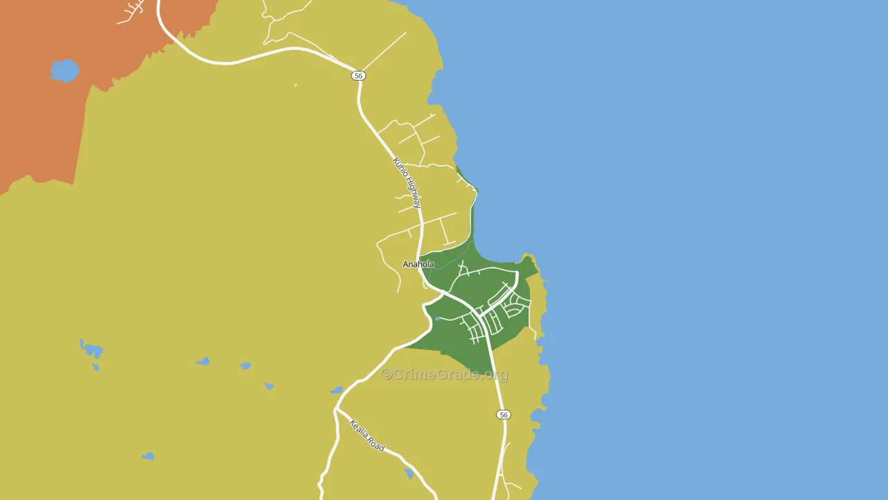96703, HI Map of Drug-Related Crime Rates