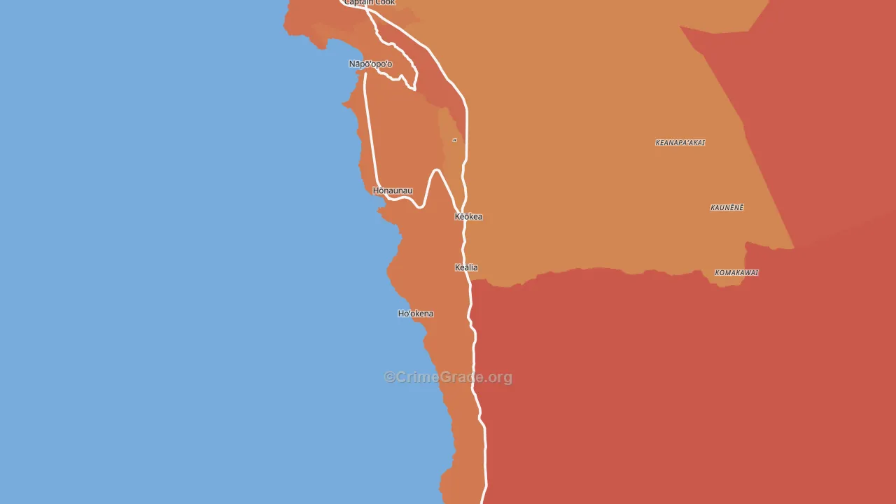 96704, HI Map of Drug-Related Crime Rates