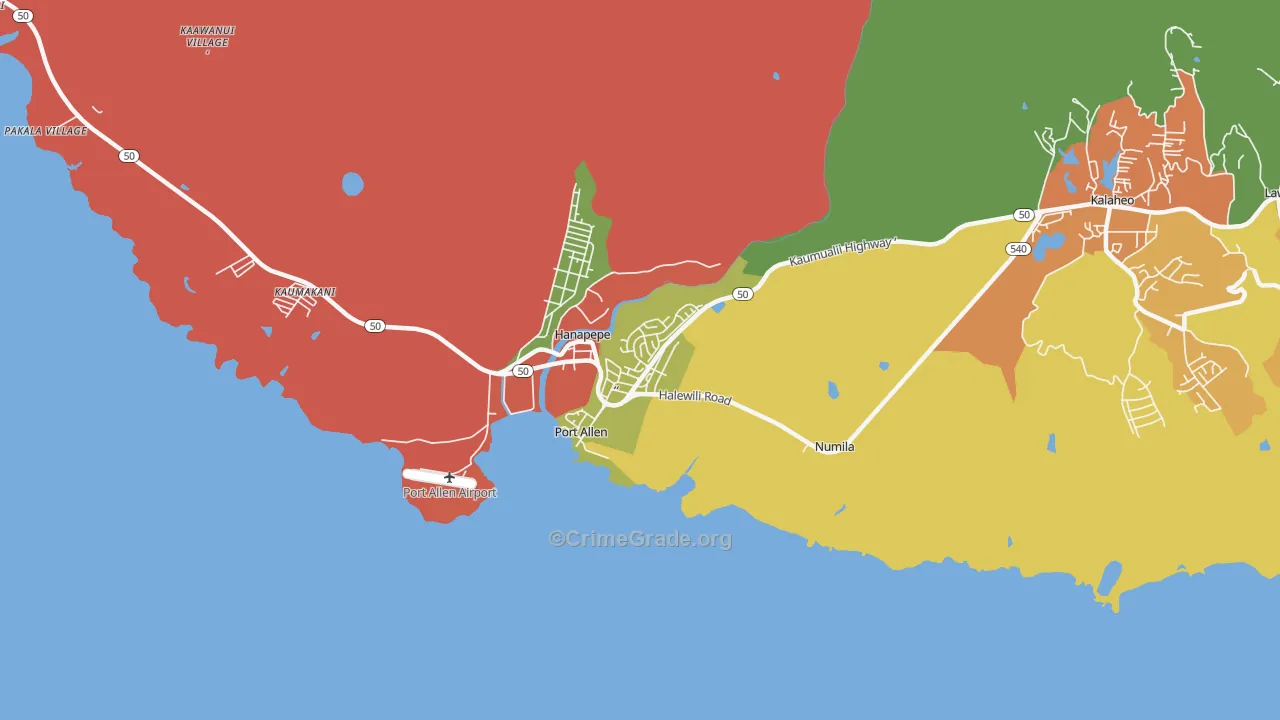 96705, HI Map of Drug-Related Crime Rates
